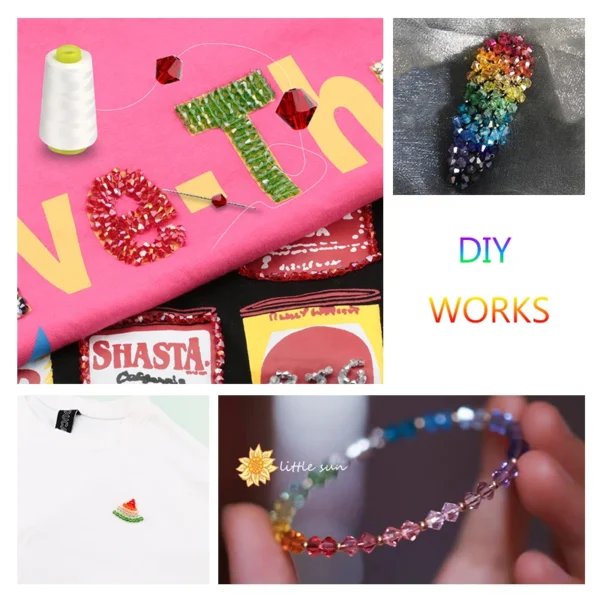 Bracelet Making Kit – 600pcs 4mm Plated Bicone Beads - Image 4