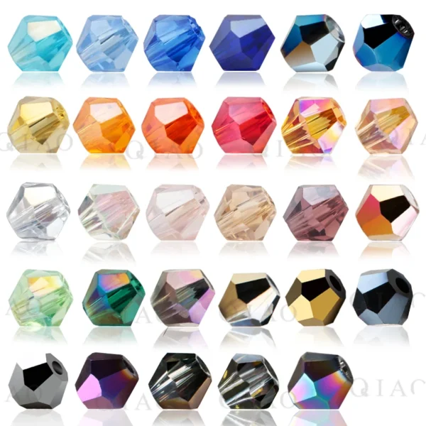 Bracelet Making Kit – 600pcs 4mm Plated Bicone Beads - Image 2