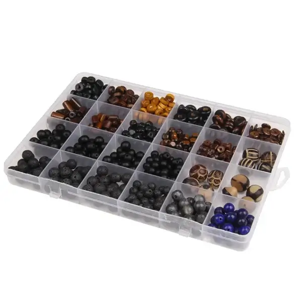 Bracelet Making Kit: Wood Beads & Lava Stones for DIY - Image 6