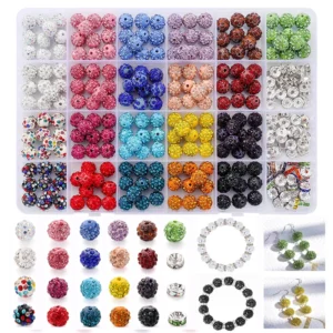 Bracelet Making Kit: 8mm/10mm Rhinestone Beads