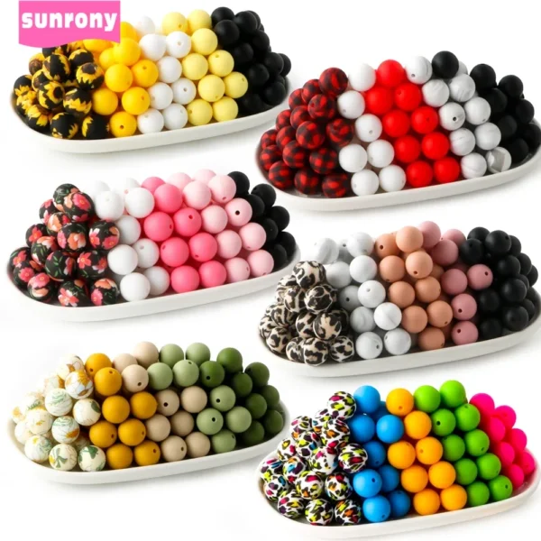 Bracelet Making Kit - 15mm Silicone Beads, 20pcs