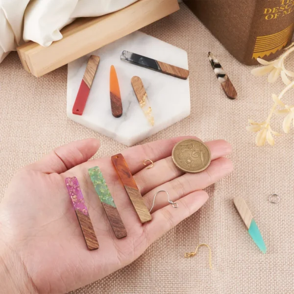 Bracelet Making Kit: Resin & Wood Pendants for Earrings - Image 6