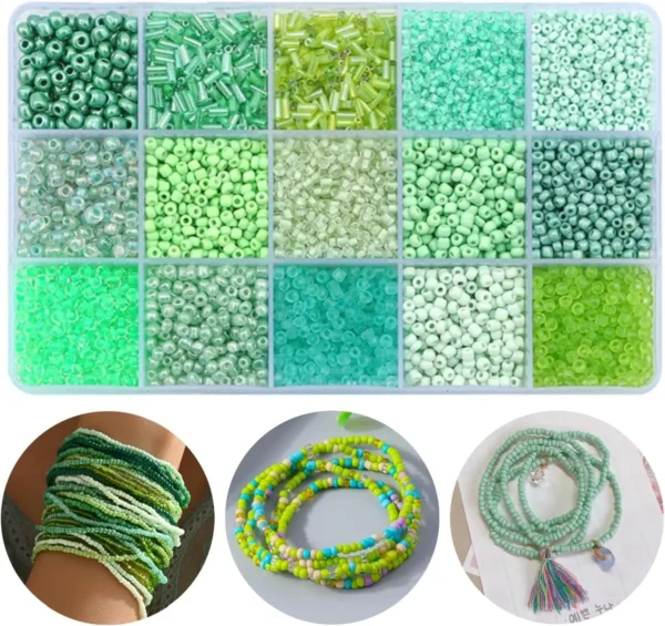 Bracelet Making Kit: Colorful Glass Seed Beads