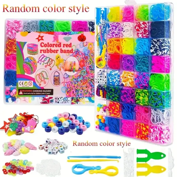 Bracelet Making Kit – 2800pcs Loom Bands & Charms Set - Image 2