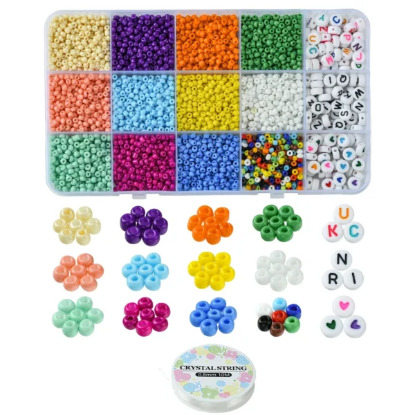 Bracelet Making Kit with Beads & Elastic Thread