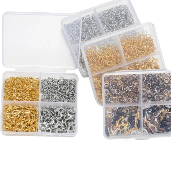 Bracelet Making Kit: 500 Pcs Clasps & Jump Rings