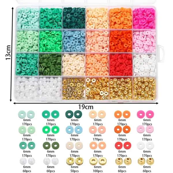 Bracelet Making Kit: 3440-3740pcs Clay & Pearl Beads - Image 2