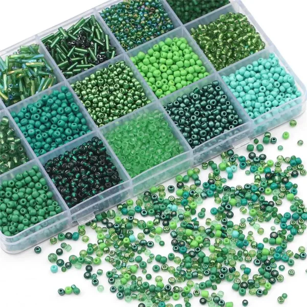 15 Colors Glass Beads Bracelet Making Kit with Storage Box - Image 4