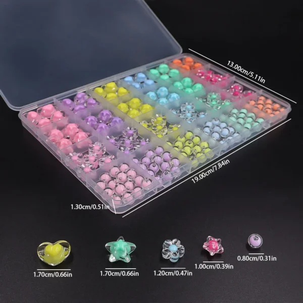 Bracelet Making Kit With 177Pcs Acrylic Star Beads. - Image 3
