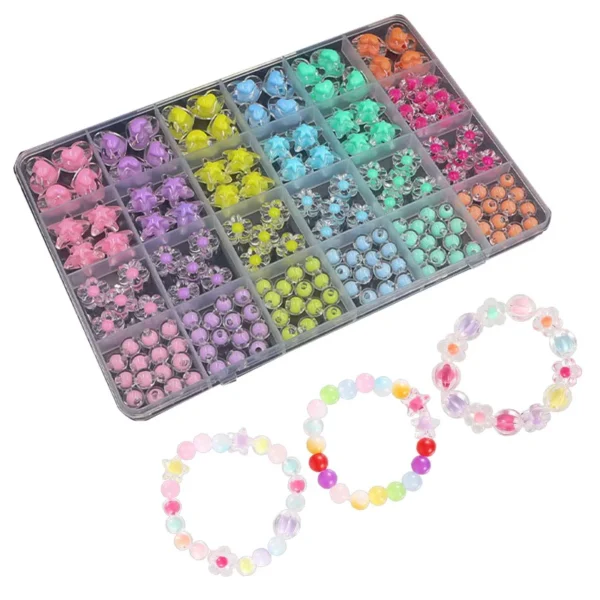 Bracelet Making Kit With 177Pcs Acrylic Star Beads. - Image 4