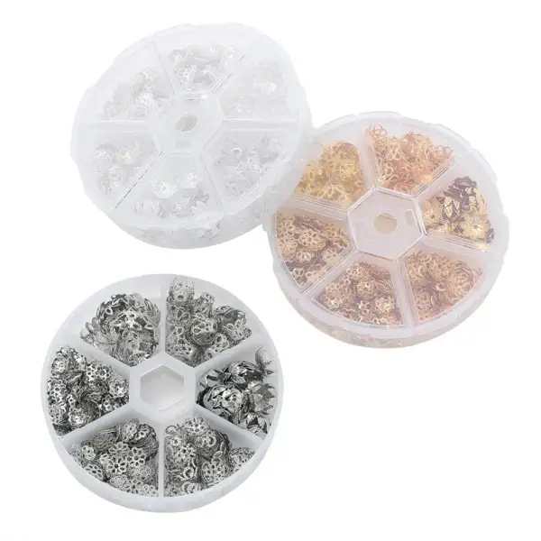 Bracelet Making Kit - 650pcs Flower Bead Caps - Image 3