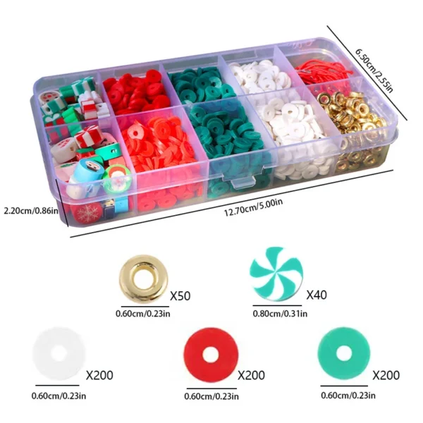 Bracelet Making Kit - Christmas Soft Clay Beads Set - Image 3
