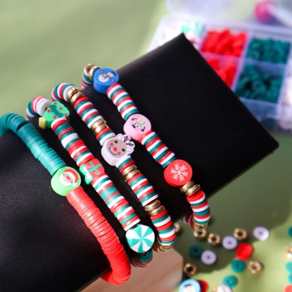 Bracelet Making Kit - Christmas Soft Clay Beads Set