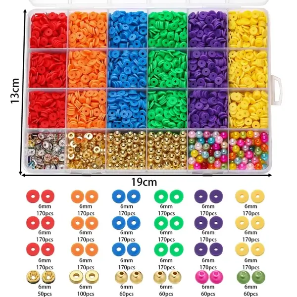 Bracelet Making Kit: 3440-3740pcs Clay & Pearl Beads - Image 3