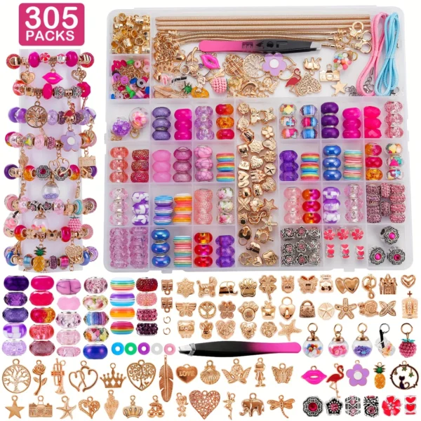Bracelet Making Kit - 305 Pcs Deluxe Beads Set