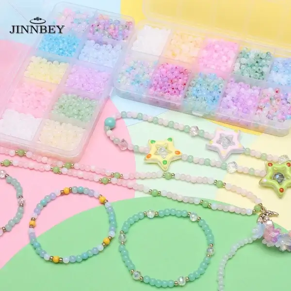 Bracelet Making Kit - Cat's Eye Jade Glass Beads - Image 3