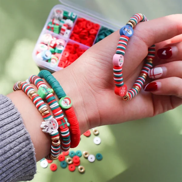 Bracelet Making Kit - Christmas Soft Clay Beads Set - Image 2