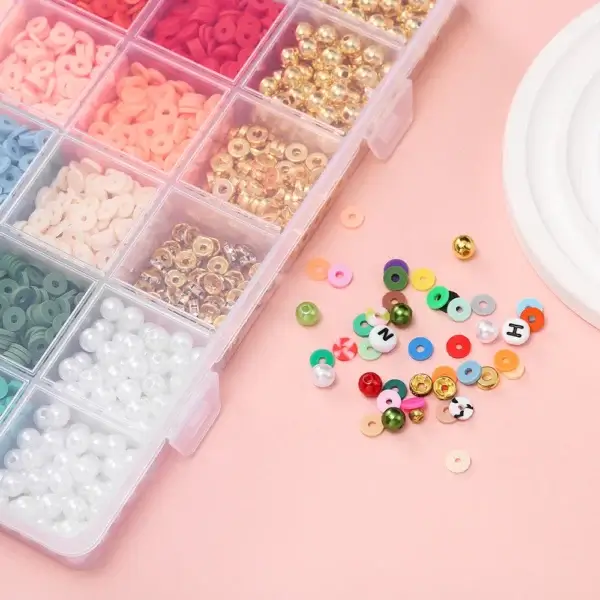 Bracelet Making Kit: 3440-3740pcs Clay & Pearl Beads - Image 6