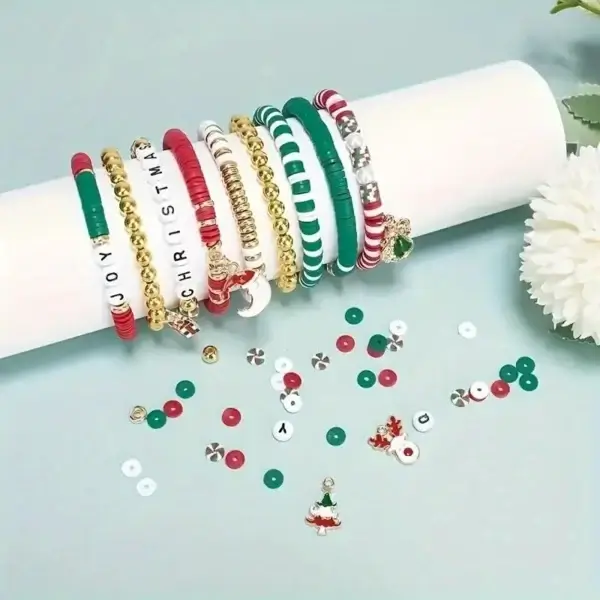Bracelet Making Kit With Beads & Xmas Charms - Image 2