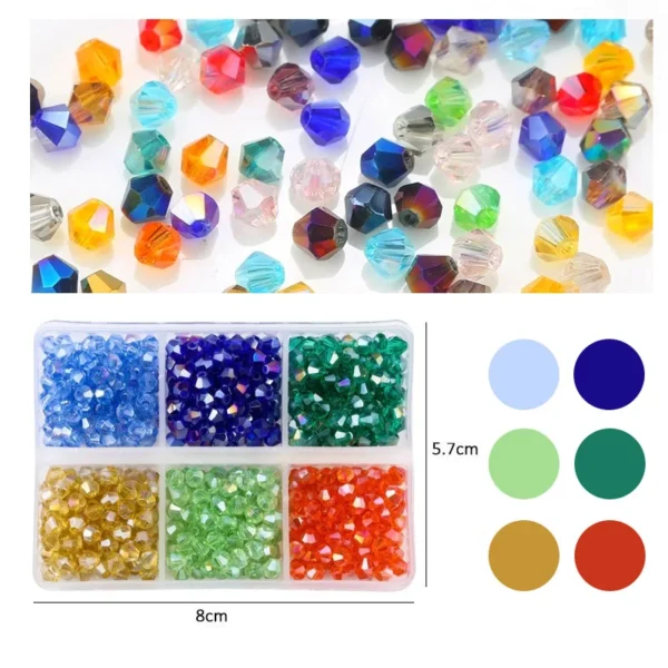 Bracelet Making Kit – 600pcs 4mm Plated Bicone Beads - Image 5