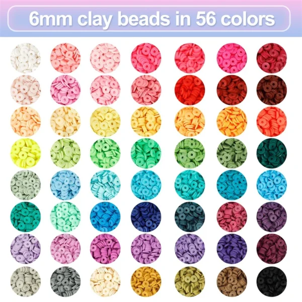 Bracelet Making Kit - 56 Color Clay Beads for Jewelry - Image 3