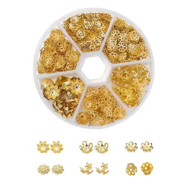 Bracelet Making Kit - 650pcs Flower Bead Caps - Image 2