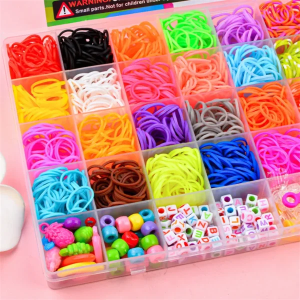 Bracelet Making Kit - 4300pcs Loom Bands, 32 Colours - Image 2